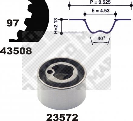 Mapco 23508 - Комплект ангренажен ремък vvparts.bg