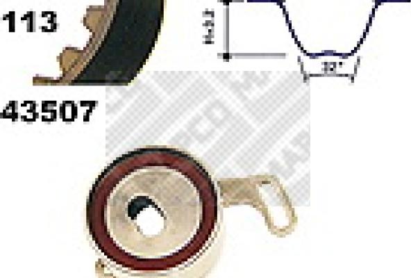 Mapco 23507 - Комплект ангренажен ремък vvparts.bg