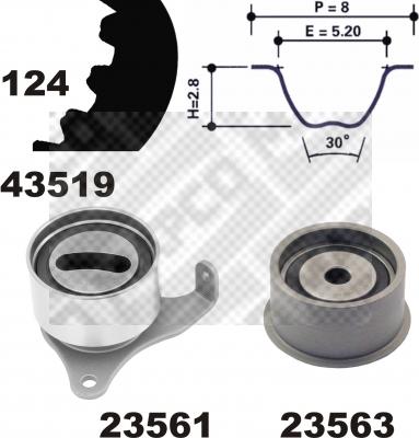 Mapco 23519 - Комплект ангренажен ремък vvparts.bg