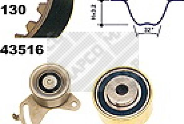 Mapco 23516 - Комплект ангренажен ремък vvparts.bg