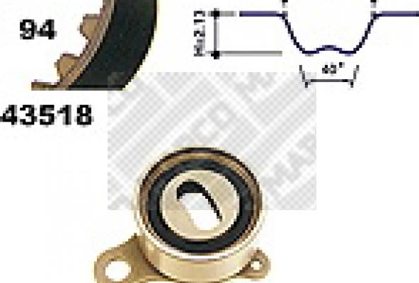 Mapco 23518 - Комплект ангренажен ремък vvparts.bg