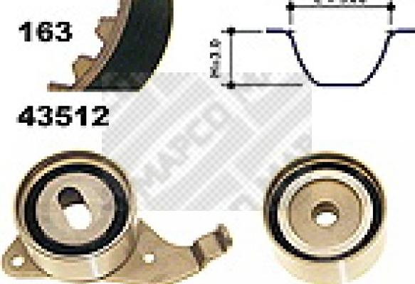 Mapco 23512 - Комплект ангренажен ремък vvparts.bg