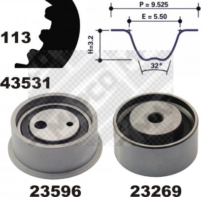 Mapco 23531 - Комплект ангренажен ремък vvparts.bg