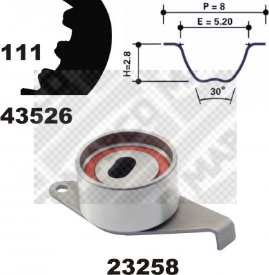 Mapco 23526 - Комплект ангренажен ремък vvparts.bg