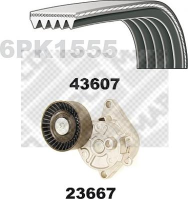 Mapco 23609 - Комплект пистов ремък vvparts.bg