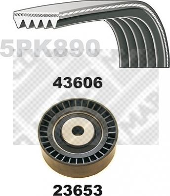 Mapco 23606 - Комплект пистов ремък vvparts.bg