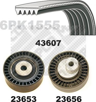 Mapco 23607 - Комплект пистов ремък vvparts.bg