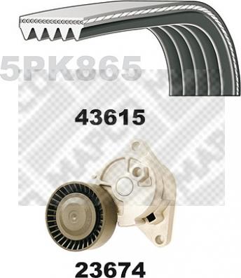 Mapco 23615 - Комплект пистов ремък vvparts.bg