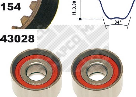 Mapco 23028 - Комплект ангренажен ремък vvparts.bg