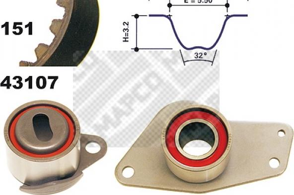 Mapco 23112 - Комплект ангренажен ремък vvparts.bg