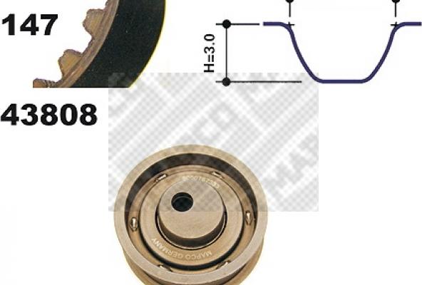 Mapco 23808 - Комплект ангренажен ремък vvparts.bg