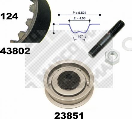 Mapco 23802 - Комплект ангренажен ремък vvparts.bg