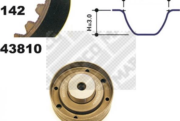 Mapco 23810 - Комплект ангренажен ремък vvparts.bg