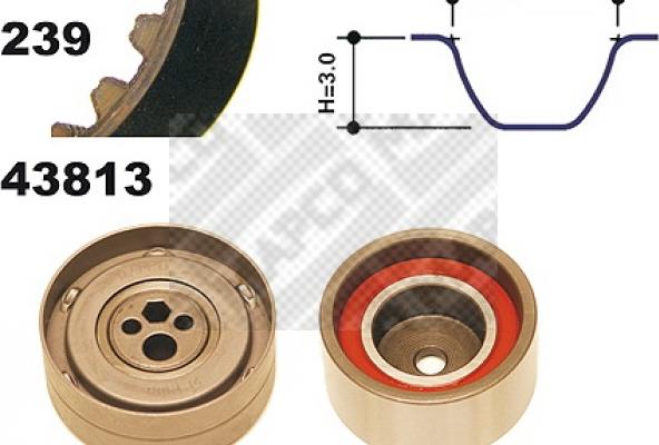 Mapco 23813 - Комплект ангренажен ремък vvparts.bg