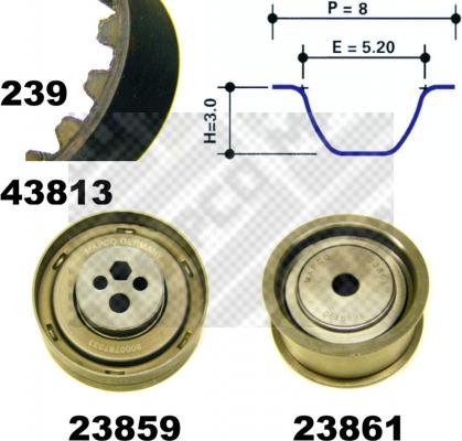 Mapco 23817 - Комплект ангренажен ремък vvparts.bg