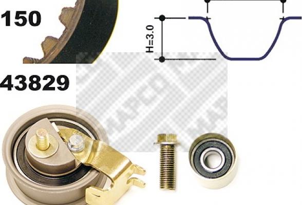 Mapco 23831 - Комплект ангренажен ремък vvparts.bg