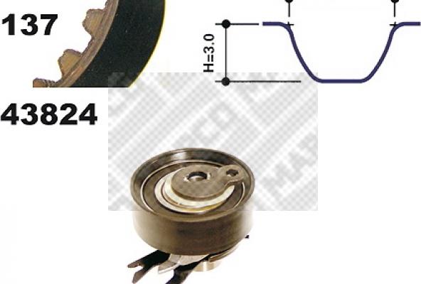 Mapco 23824 - Комплект ангренажен ремък vvparts.bg