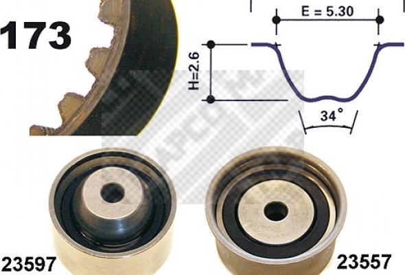 Mapco 73540 - Комплект ангренажен ремък vvparts.bg