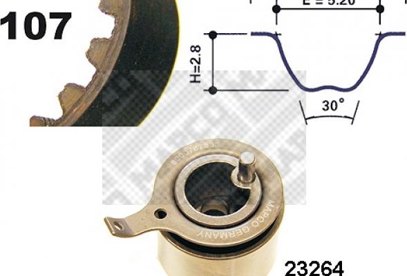 Mapco 73537 - Комплект ангренажен ремък vvparts.bg