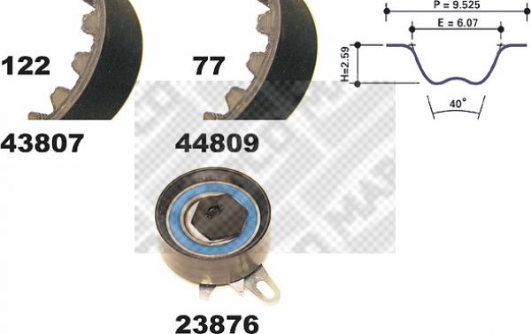 Mapco 73809 - Комплект ангренажен ремък vvparts.bg