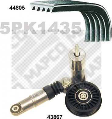 Mapco 73805 - Комплект пистов ремък vvparts.bg