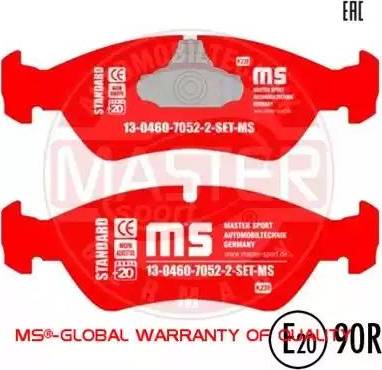 MASTER-SPORT GERMANY 13046070522-SET-MS - Комплект спирачно феродо, дискови спирачки vvparts.bg