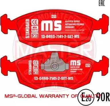 MASTER-SPORT GERMANY 13046071412-SET-MS - Комплект спирачно феродо, дискови спирачки vvparts.bg