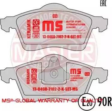 MASTER-SPORT GERMANY 13046071022-SET-MS - Комплект спирачно феродо, дискови спирачки vvparts.bg