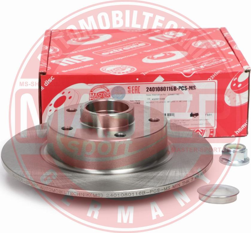 MASTER-SPORT GERMANY 2401080116B-PCS-MS - Спирачен диск vvparts.bg