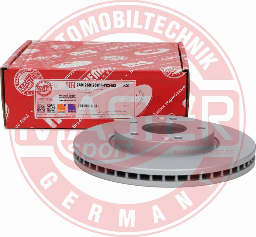 MASTER-SPORT GERMANY 24012601281PR-PCS-MS - Спирачен диск vvparts.bg