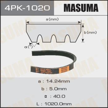 MASUMA 4PK-1020 - Пистов ремък vvparts.bg