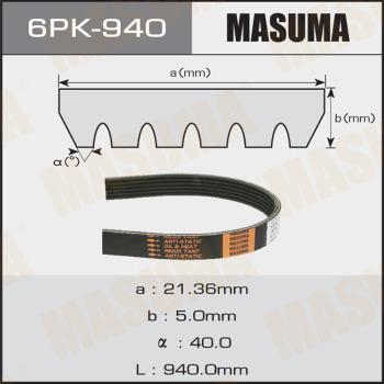 MASUMA 6PK-940 - Пистов ремък vvparts.bg