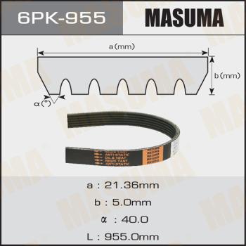 MASUMA 6PK955 - Пистов ремък vvparts.bg