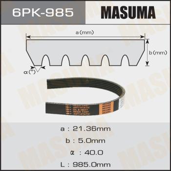 MASUMA 6PK985 - Пистов ремък vvparts.bg