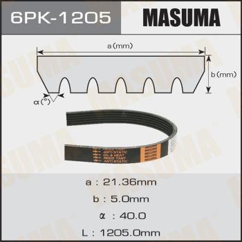 MASUMA 6PK-1205 - Пистов ремък vvparts.bg