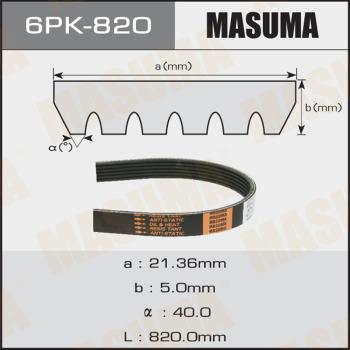 MASUMA 6PK820 - Пистов ремък vvparts.bg