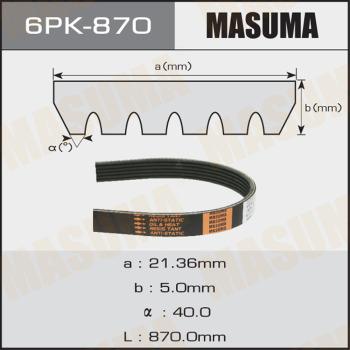 MASUMA 6PK-870 - Пистов ремък vvparts.bg