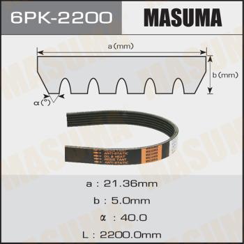 MASUMA 6PK-2200 - Пистов ремък vvparts.bg