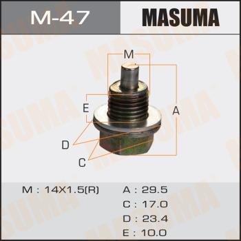 MASUMA M-47 - Болтова пробка, маслен картер vvparts.bg