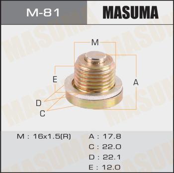 MASUMA M-81 - Болтова пробка, маслен картер vvparts.bg