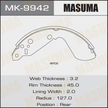 MASUMA MK-9942 - Комплект спирачна челюст vvparts.bg
