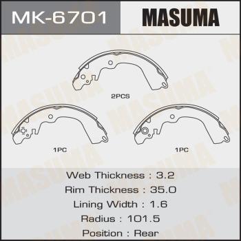 MASUMA MK-6701 - Комплект спирачна челюст vvparts.bg