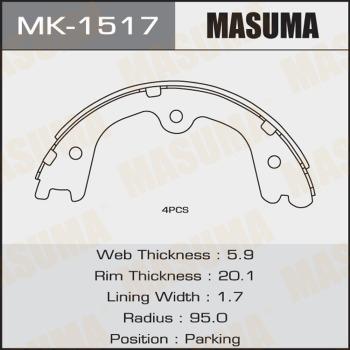 MASUMA MK-1517 - Комплект спирачна челюст vvparts.bg