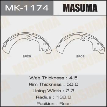 MASUMA MK-1174 - Комплект спирачна челюст vvparts.bg