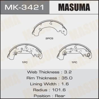 MASUMA MK-3421 - Комплект спирачна челюст vvparts.bg