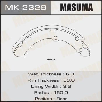 MASUMA MK-2329 - Комплект спирачна челюст vvparts.bg