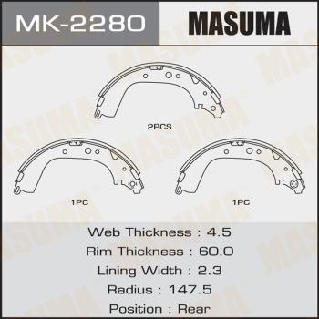 MASUMA MK-2280 - Комплект спирачна челюст vvparts.bg