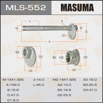 MASUMA MLS-552 - Болт за регулиране на страничния наклон vvparts.bg