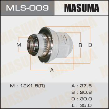 MASUMA MLS-009 - Гайка на колелото vvparts.bg