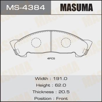 MASUMA MS-4384 - Комплект спирачна челюст vvparts.bg